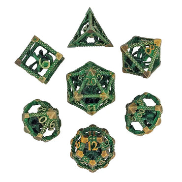 Hollow Metal RPG Dice Set: Deep Dreamer - Bronze/Green