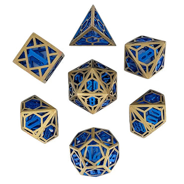 Metal RPG Dice Set: Time Traveler - Gold/Blue