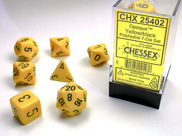 RPG Dice Set: Opaque - Yellow/Black