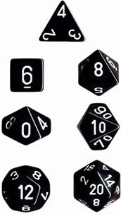 RPG Dice Set: Opaque - Black/White