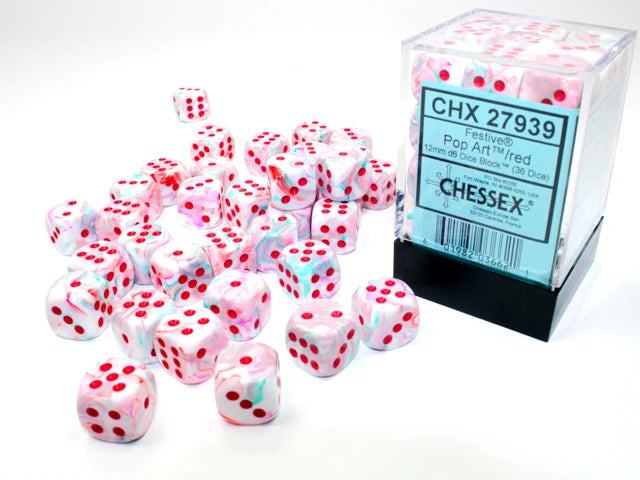 12mm D6 Brick: Festive - Pop Art/ Red (36)