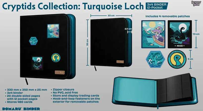Gatherer's Tavern 12-Pocket Domaru Binder: Cryptide Collection - Turquoise Loch