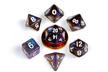 Mini Polyhedral Dice Set: Stardust Purple