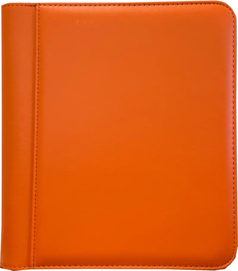 Generic 4-Pocket Zippered Toploader Binder - Leatherette Orange