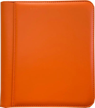 Generic 4-Pocket Zippered Toploader Binder - Leatherette Orange