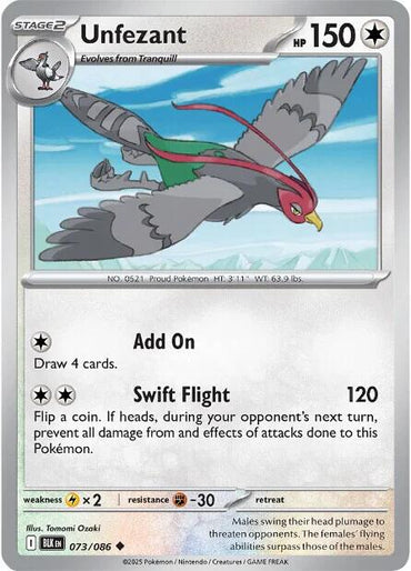 Unfezant (073/086) [Scarlet & Violet: Black Bolt]