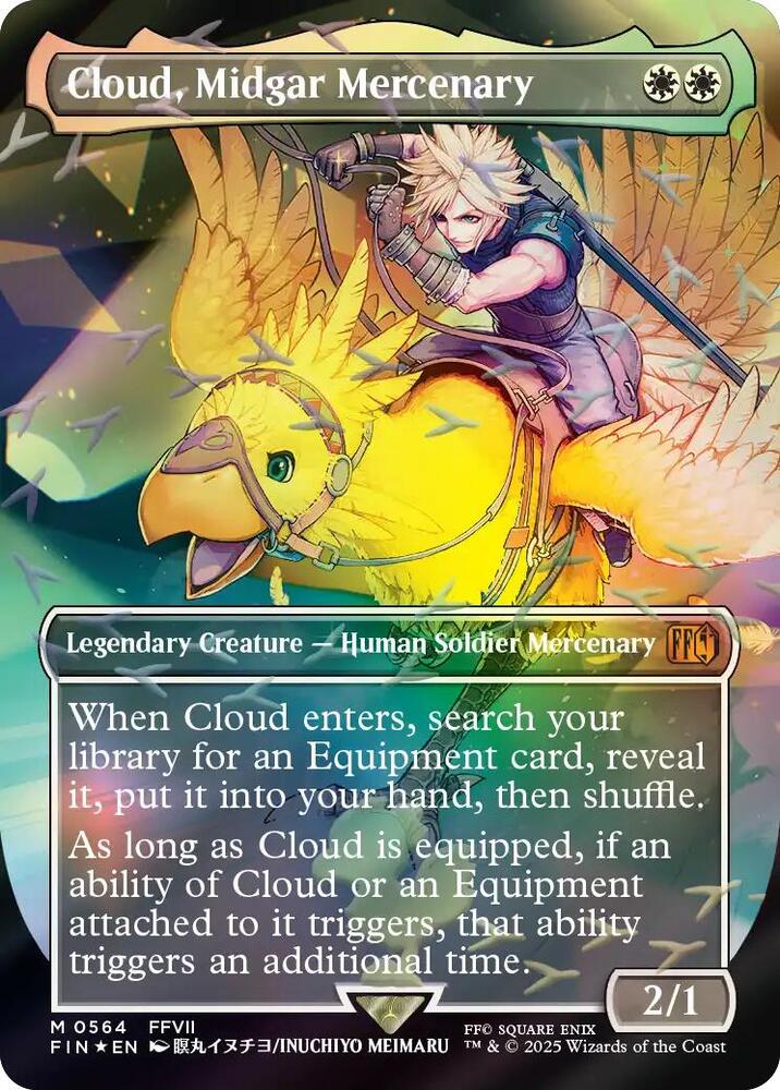 Cloud, Midgar Mercenary (Borderless) (Chocobo Track Foil) [FINAL FANTASY]