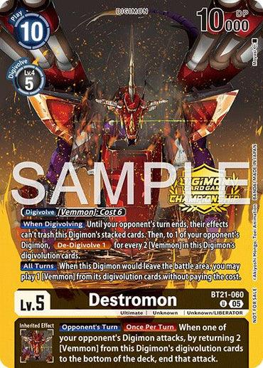 Destromon [BT21-060] (Championship 25-26 Season 2 Tamers Pack) [World Convergence]