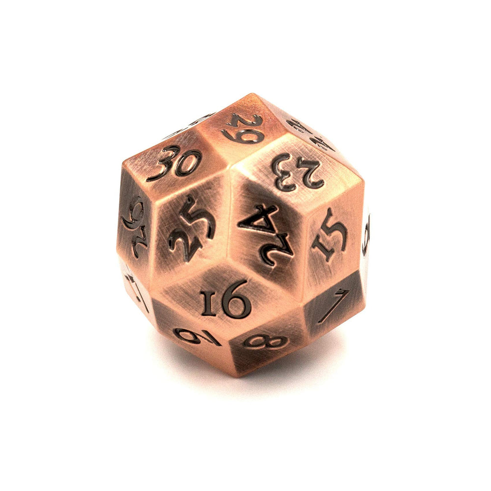 Titan's Fist Metal D30 Dice - Brass with Black