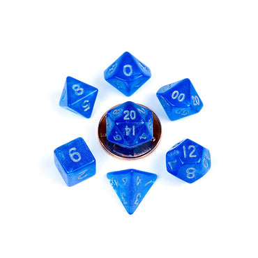 Mini RPG Dice Set: Stardust - Blue/Silver