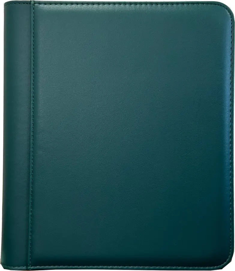 Generic 4-Pocket Zippered Toploader Binder - Leatherette Green