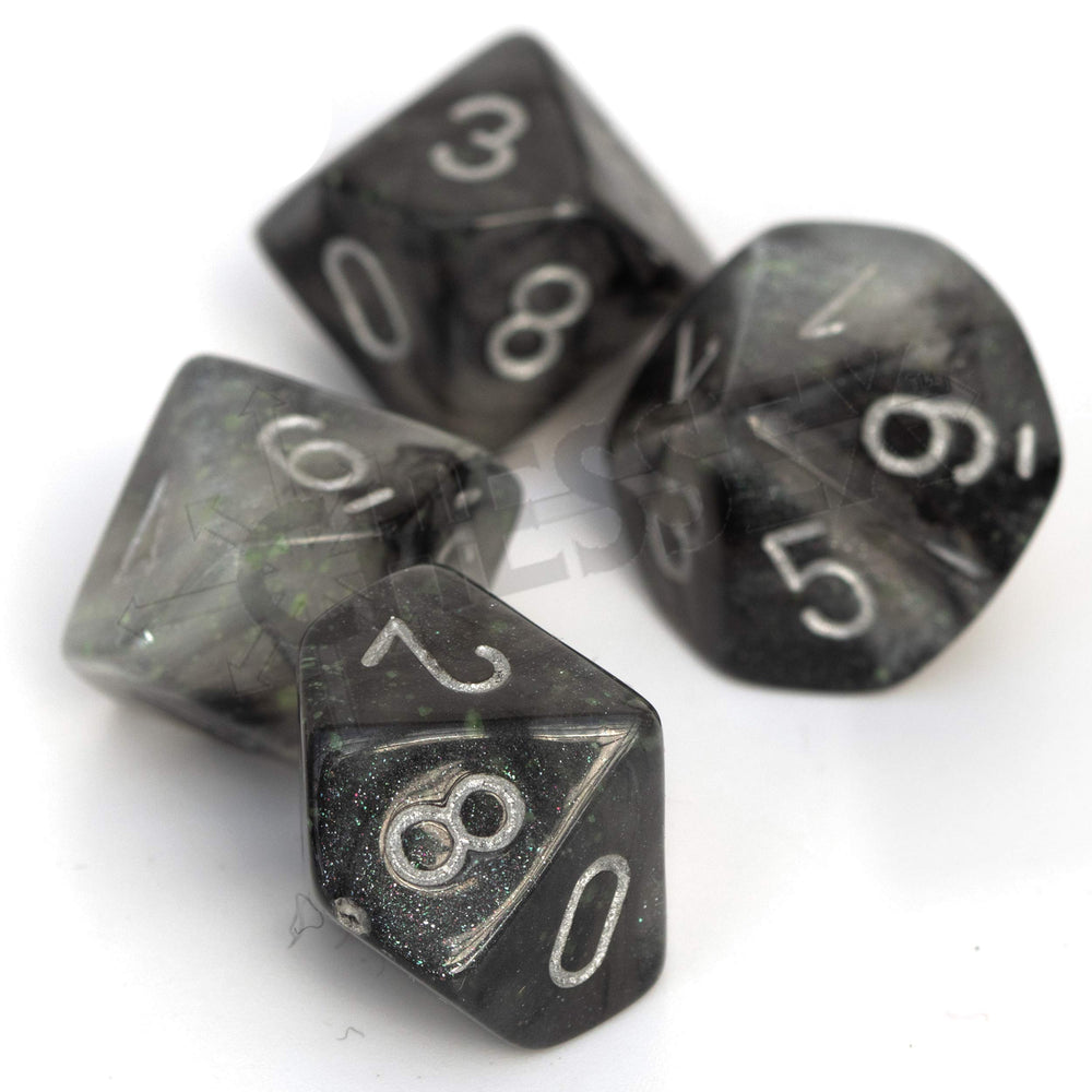 Chessex 7-Die Set: Borealis Light Smoke/ Silver