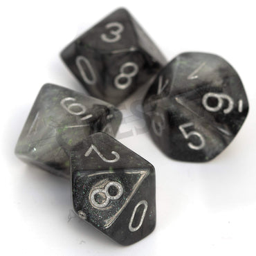 Chessex 7-Die Set: Borealis Light Smoke/ Silver