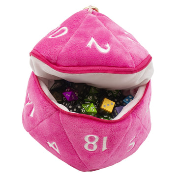 D&D D20 Plush Dice Bag - Hot Pink