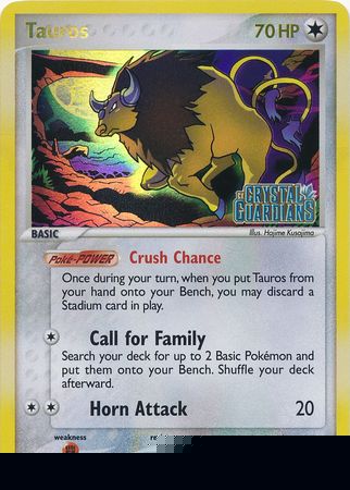 Tauros (12/100) (Stamped) [EX: Crystal Guardians]