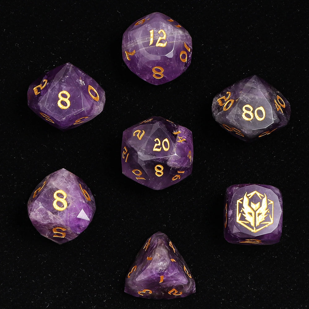 Gemstone RPG Dice Set: Luster Cut - Amethyst