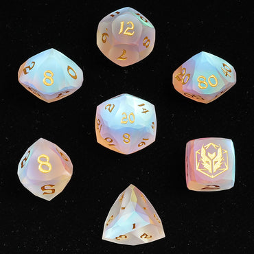 Gemstone RPG Dice Set: Luster Cut - Frosted Prismatic Crystal