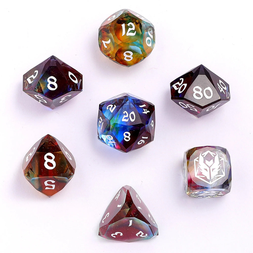 Gemstone RPG Dice Set: Luster Cut - Prismatic Glass