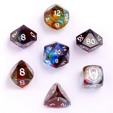 Gemstone RPG Dice Set: Luster Cut - Prismatic Glass