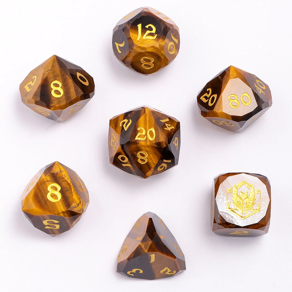Gemstone RPG Dice Set: Luster Cut - Tiger's Eye