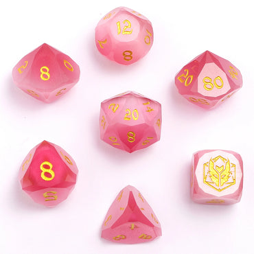 Gemstone RPG Dice Set: Luster Cut - Pink Cat's Eye