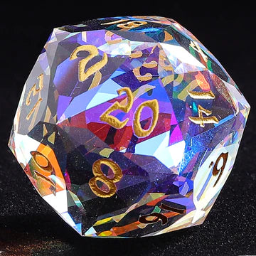 30mm Chonk Luster Cut D20 - Prismatic Crystal