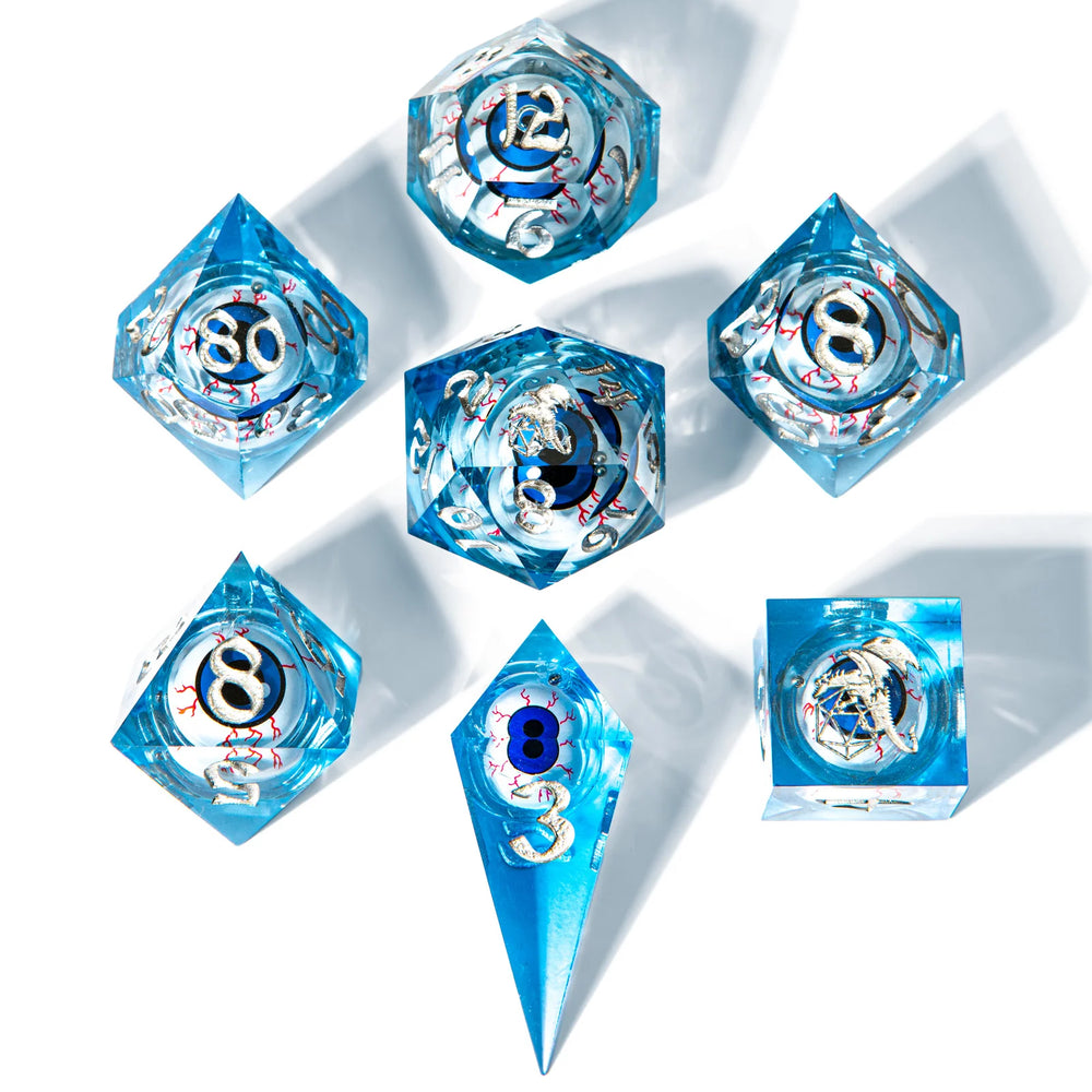 Liquid Core RPG Dice Set: Always Watching - Blue Eyes