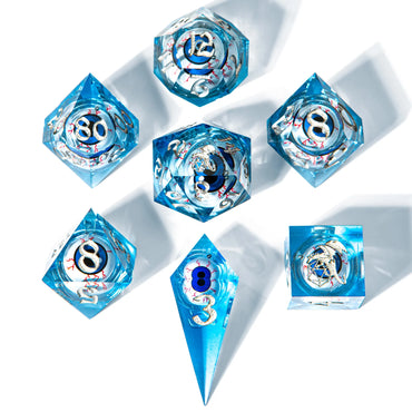 Liquid Core RPG Dice Set: Always Watching - Blue Eyes