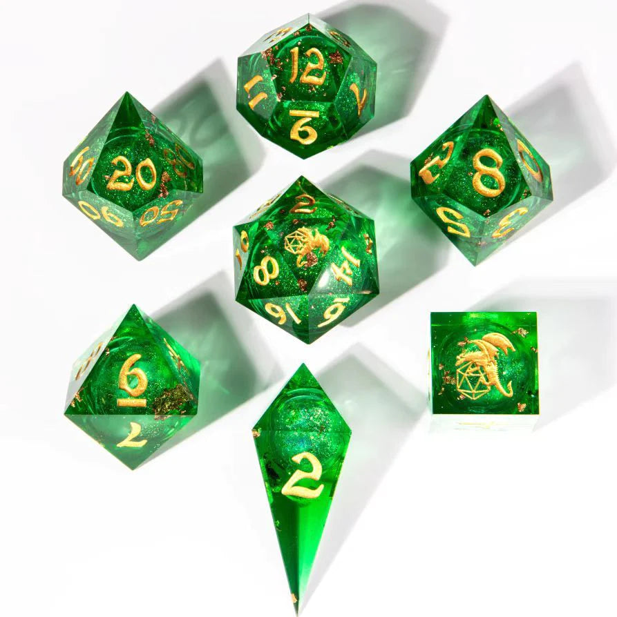 Liquid Core RPG Dice Set: Green