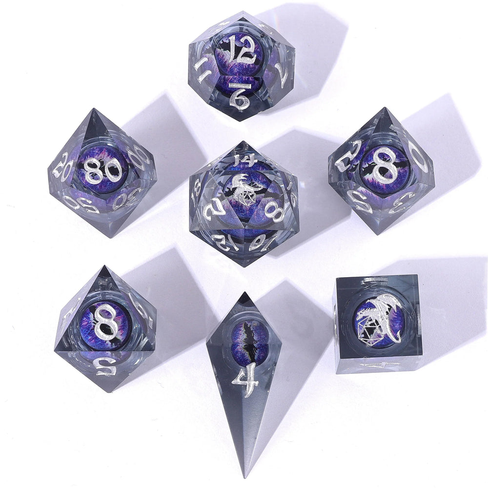 Liquid Core RPG Dice Set: Purple Dragon Eye