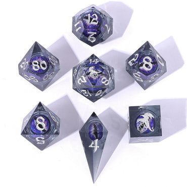 Liquid Core RPG Dice Set: Purple Dragon Eye