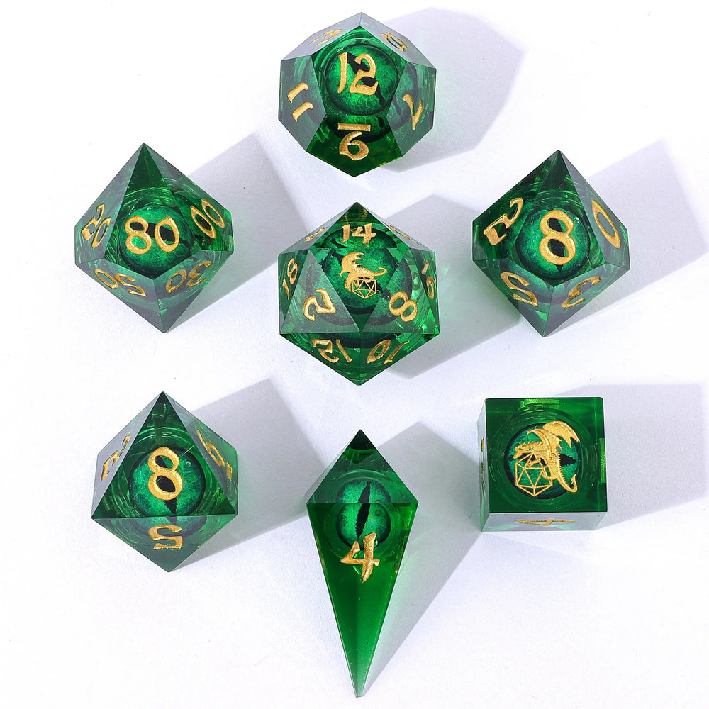 Liquid Core RPG Dice Set: Green Beholder's Gaze