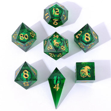 Liquid Core RPG Dice Set: Green Beholder's Gaze