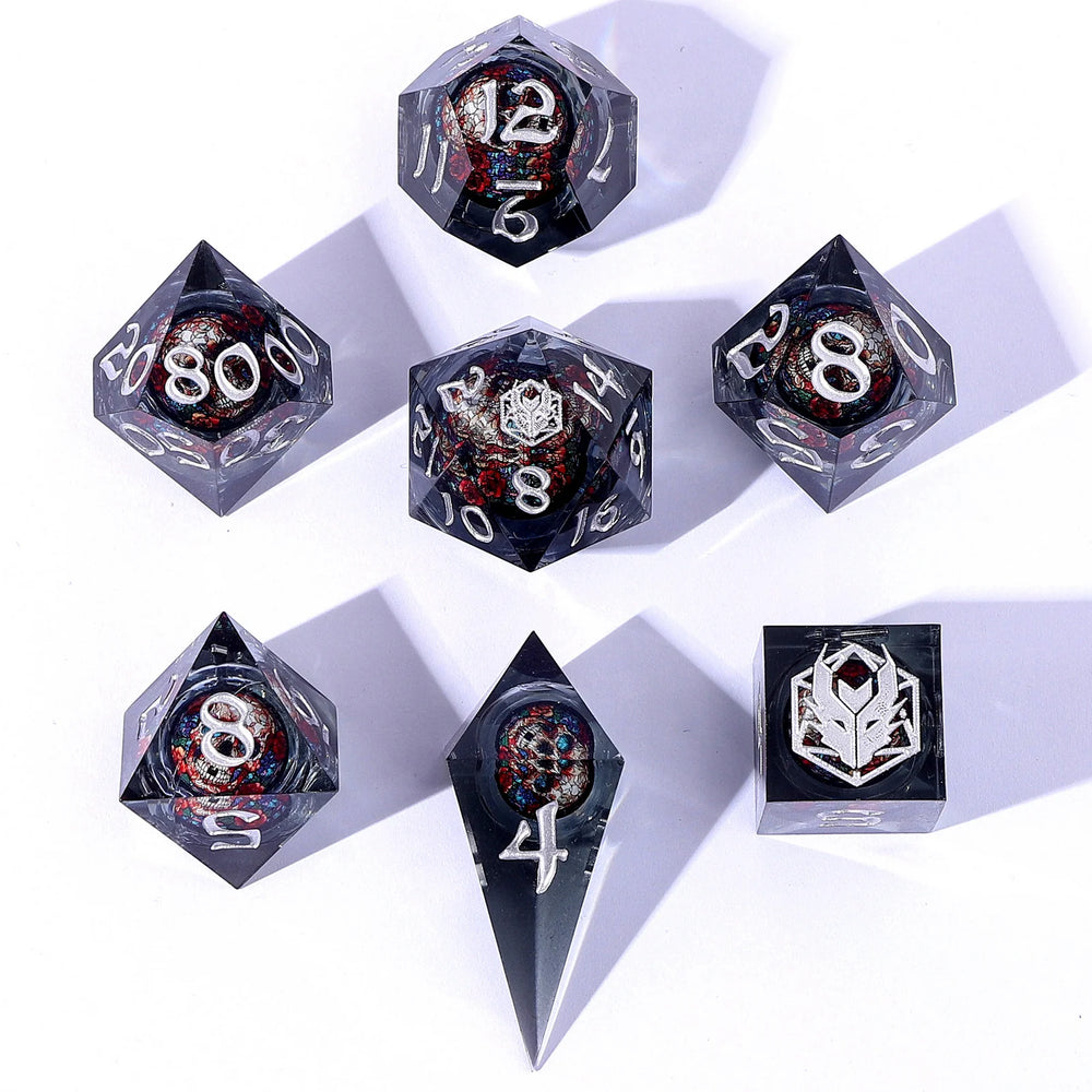 Liquid Core RPG Dice Set: Bone Gaze