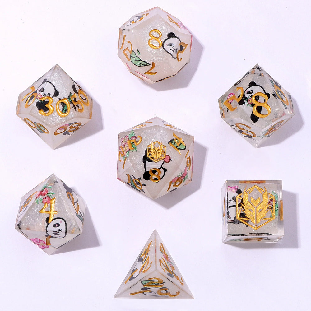 Sharp Edge RPG Dice Set: Pandemonium Silver