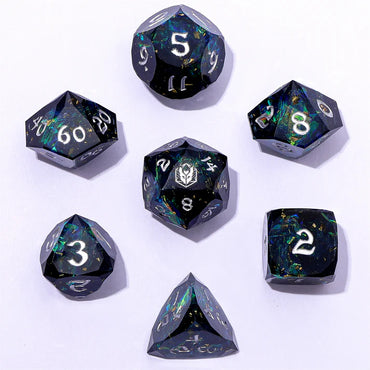Sharp Edge RPG Dice Set: Luster Cut - Starry Night Silver