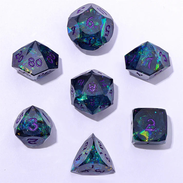 Captured Magic RPG Dice Set: Luster Cut - Starry Night Purple