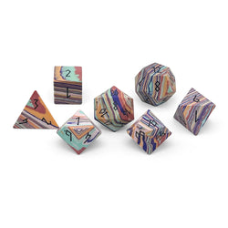 Gemstone Dice: Banded Rainbow Turquoise