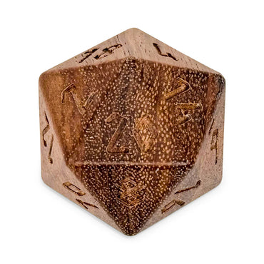 45mm Wooden Boulder D20: Black Walnut