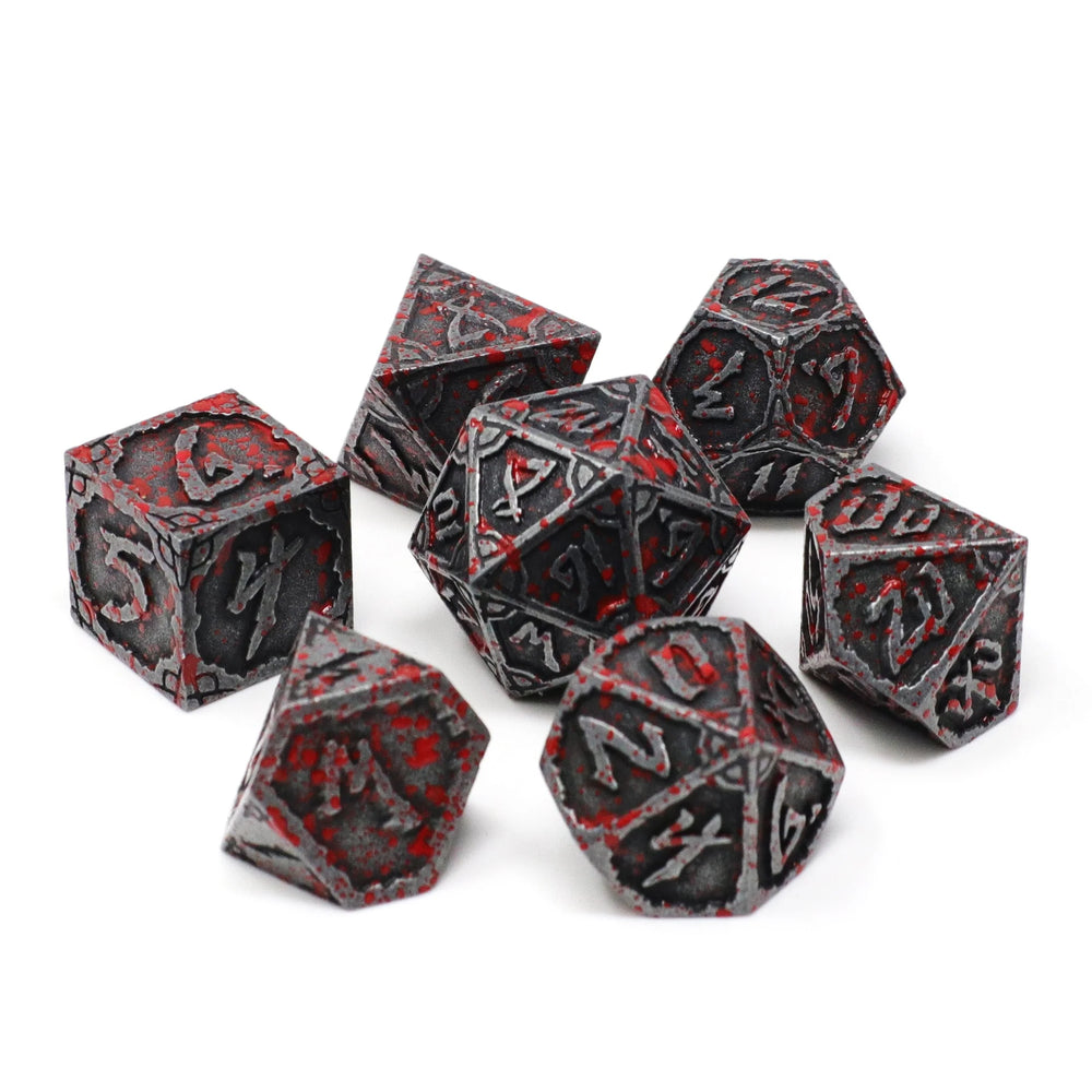 Metal RPG Dice Set: Bloodbane Hexbreaker