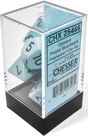 RPG Dice Set: Opaque - Pastel Blue/Black (7ct)