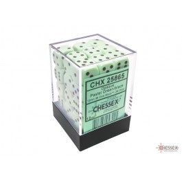 12mm D6 Brick: Opaque - Pastel Green/Black (36)
