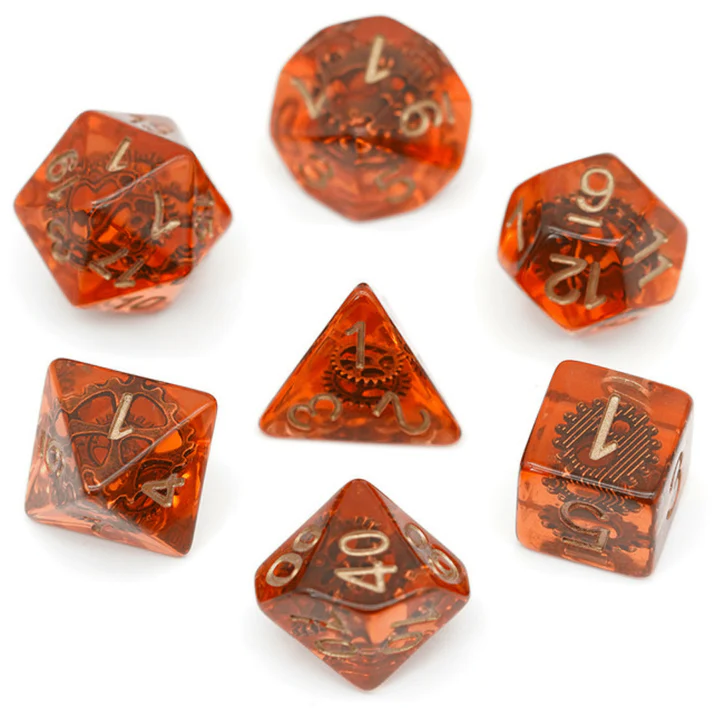 RPG Dice Set: Copper Gears