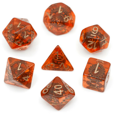 RPG Dice Set: Copper Gears