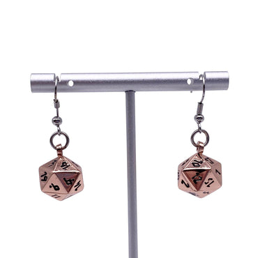 D20 Earrings: Copper Still