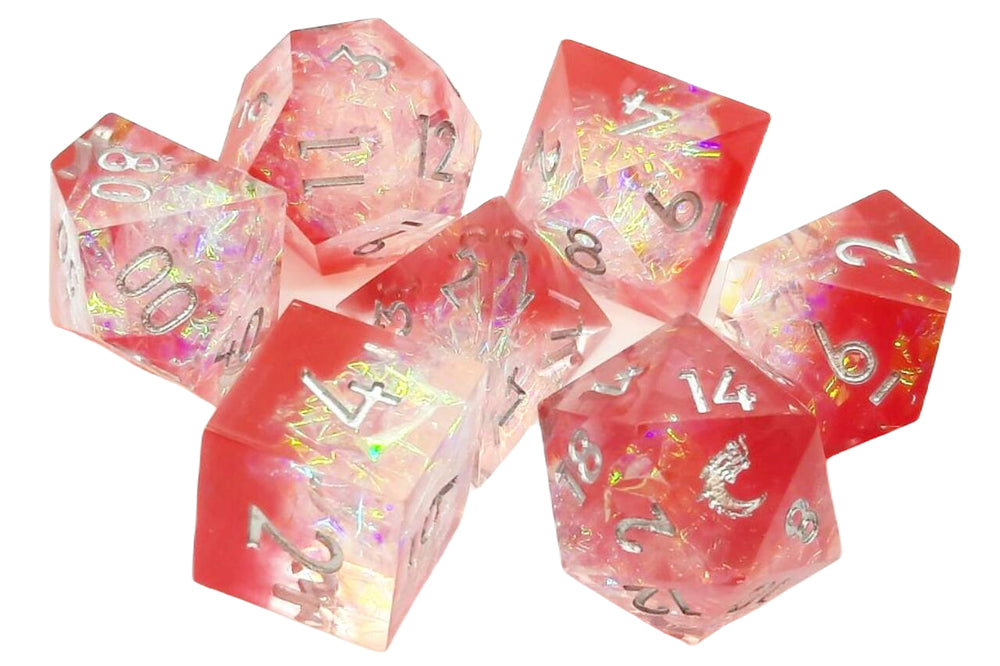 Old School: Sharp Edged - Crimson Fire Dice Set