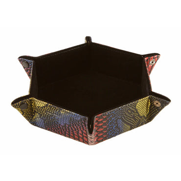 Hexagon Snap Folding Dice Tray- Dragon Skin Edition- Rainbow