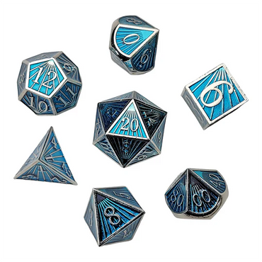 Metal RPG Dice Set: Deco - Ice