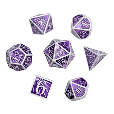 Metal RPG Dice Set: Deco - Purple
