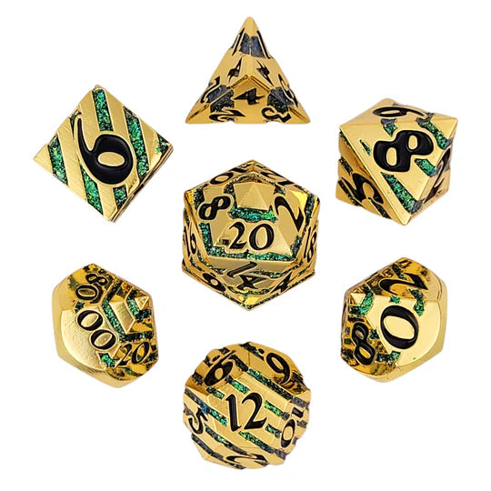 Metal RPG Dice Set: Banded - Gersidi's Jade